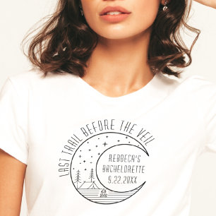 Personlig Camping Bachelorette Party Måne Cute T Shirt