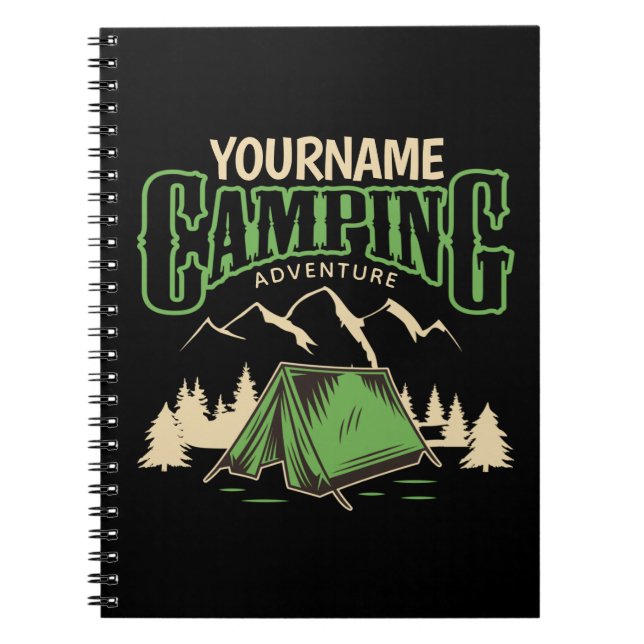 Personlig Camping Family Camp Resa Äventyr Anteckningsbok (Framsidan)