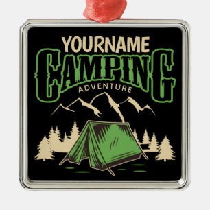 Personlig Camping Family Camp Resa Äventyr Julgransprydnad Metall