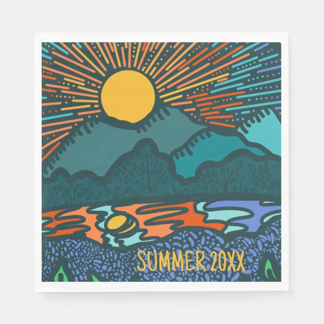 Personlig Camping Picnic Pappersservett (Framsidan)