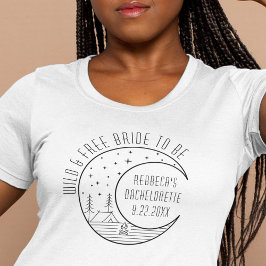 Personlig Camping Skojbröllopsfest Måne Söt T Shirt