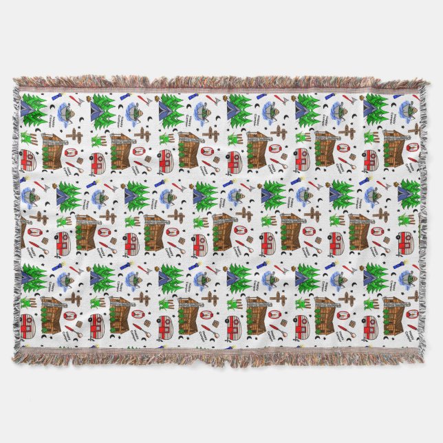 Personlig Camping ThLED Lycklig Camper Filt (Framsidan)