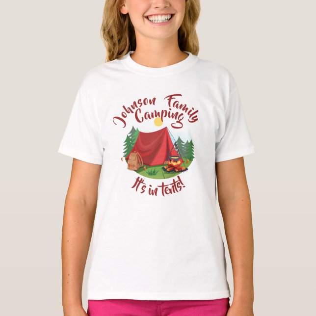 Personlig campingt-shirt t shirt (Framsida)