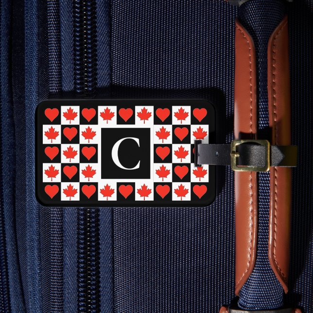 Personlig Canadian Flagga Anpassningsbar Brev Kana Bagagebricka (Framsida Insitu 4)