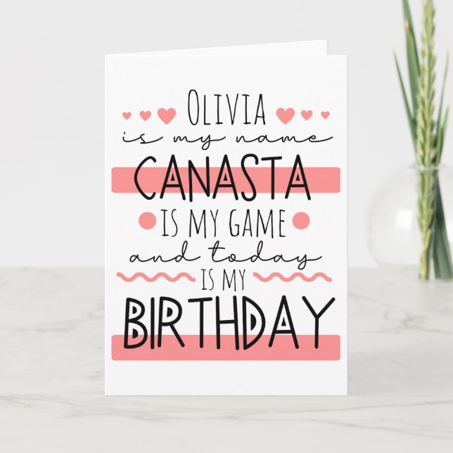 Personlig Canasta Birthday Card Tack Kort (Framsida)
