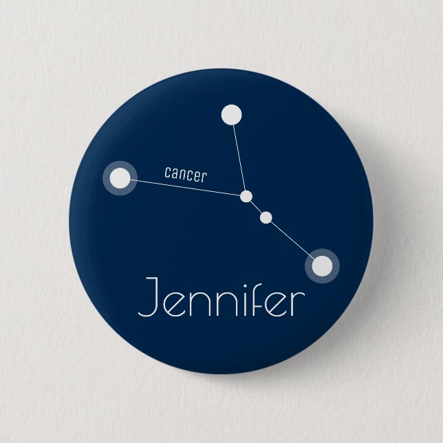 Personlig Cancer Zodiac Constellation Knapp (Framsida)