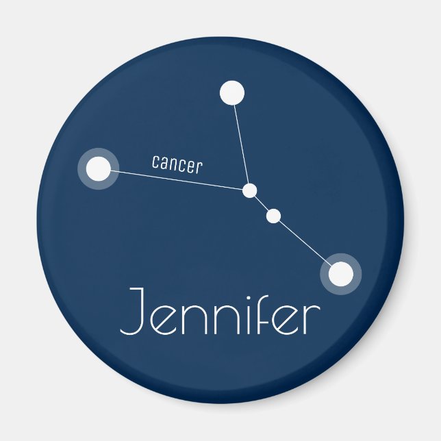 Personlig Cancer Zodiac Constellation Magnet (Framsidan)