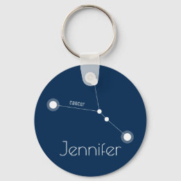 Personlig Cancer Zodiac Constellation Nyckelring