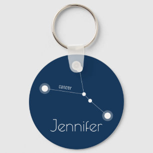 Personlig Cancer Zodiac Constellation Nyckelring