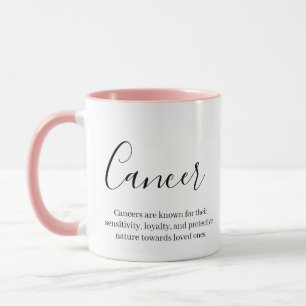 "Personlig Cancer Zodiac-tecken Namn och kvalitet" Mugg