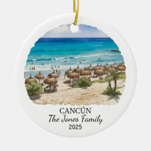 Personlig Cancun Ornament, Mexiko Gift Julgransprydnad Keramik