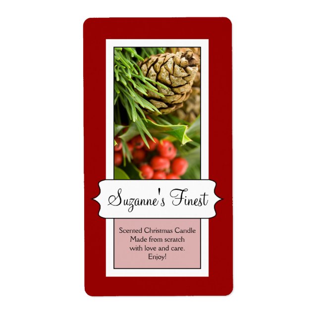 Personlig Candle eller Canning Burk juletikett Fraktsedel (Framsidan)