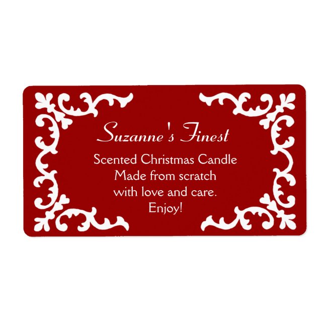 Personlig Candle eller Canning Burk Red Label Fraktsedel (Framsidan)