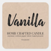 Personlig Candle-etikett Rustic Kraft Sticker