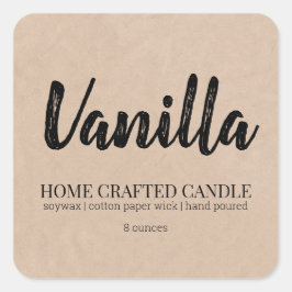 Personlig Candle-etikett Rustic Kraft Sticker Fyrkantigt Klistermärke