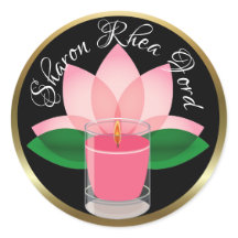 Personlig Candle Lotus Blommar Sticker