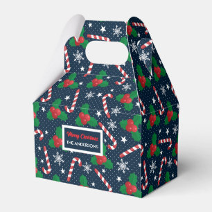 Personlig Candy cane & Holly Berry Gift Boxes Presentaskar