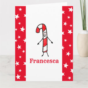 Personlig Candy cane jul Kort