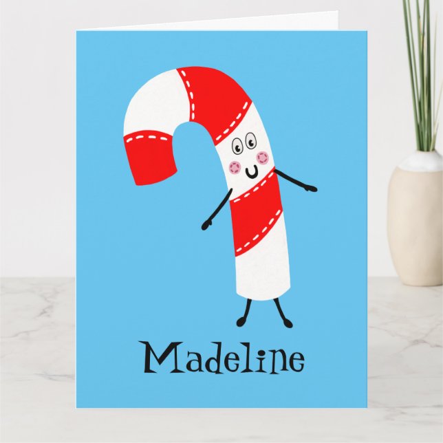Personlig Candy cane jul Kort (Framsida)