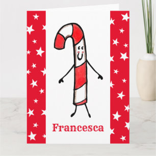 Personlig Candy cane jul Kort