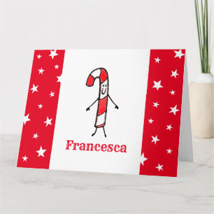 Personlig Candy cane jul Kort