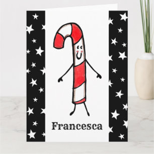 Personlig Candy cane jul Kort
