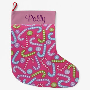 Personlig Candy cane-lager Stor Julstrumpa