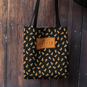 Personlig Candy corn Halloween Candy Tote Tygkasse