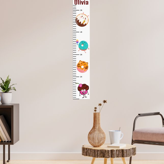 Personlig Candy Skriv ut Cute Baby Growth Chart Poster (Vardagsrum 3)