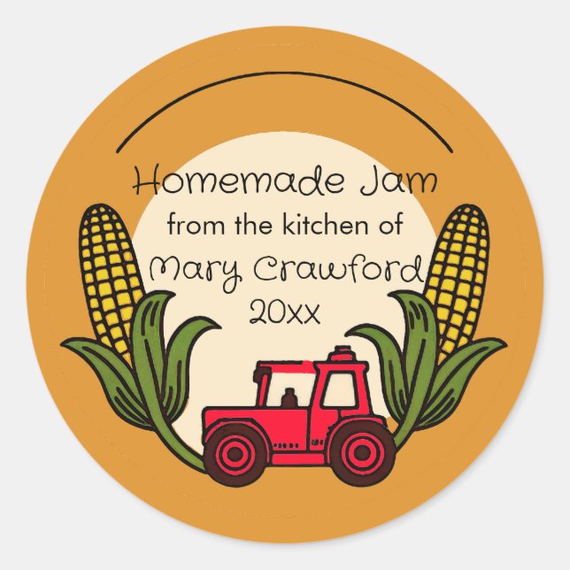 Personlig Caning Jarring Labels Runt Klistermärke (Framsida)