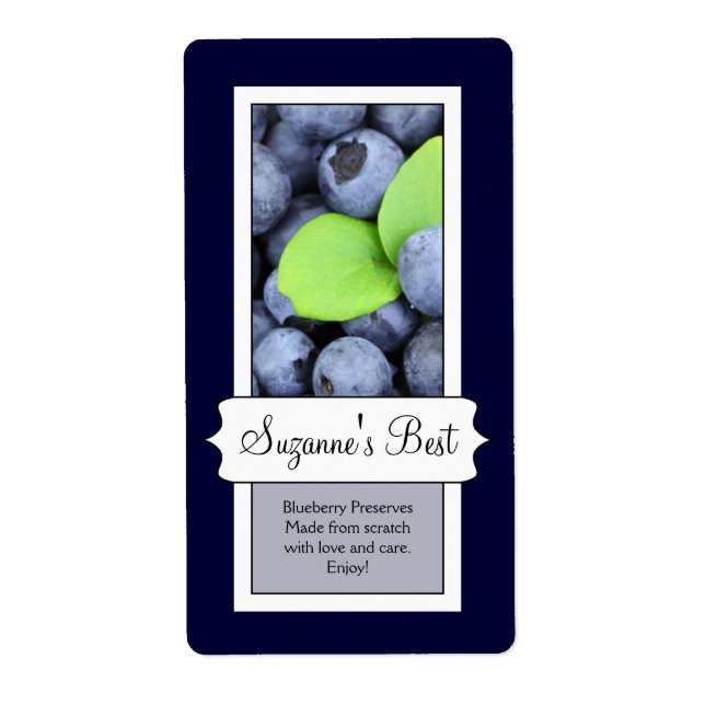 Personlig Canning Burk-etikett, blåbär Fraktsedel (Framsidan)