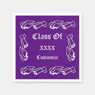 Personlig Cap & Diploma Class Event Napkins 4 Pappersservett