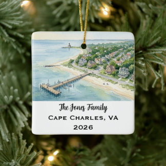 Personlig Cape Charles, Virginia jul Julgransprydnad Keramik