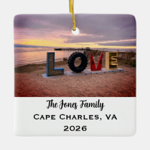 Personlig Cape Charles, Virginia jul Julgransprydnad Keramik