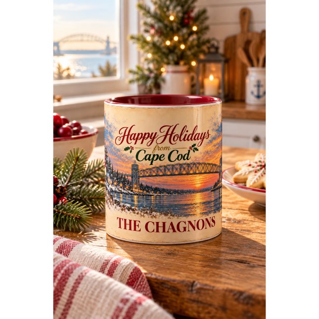 Personlig Cape Cod Tomte Jul Tvåtons Mugg (Skapare uppladdad)
