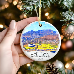 Personlig Cape Town, South Afrika Gift Julgransprydnad Keramik