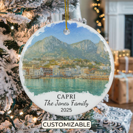 Personlig Capri Ornament, Italien Julgransprydnad Keramik