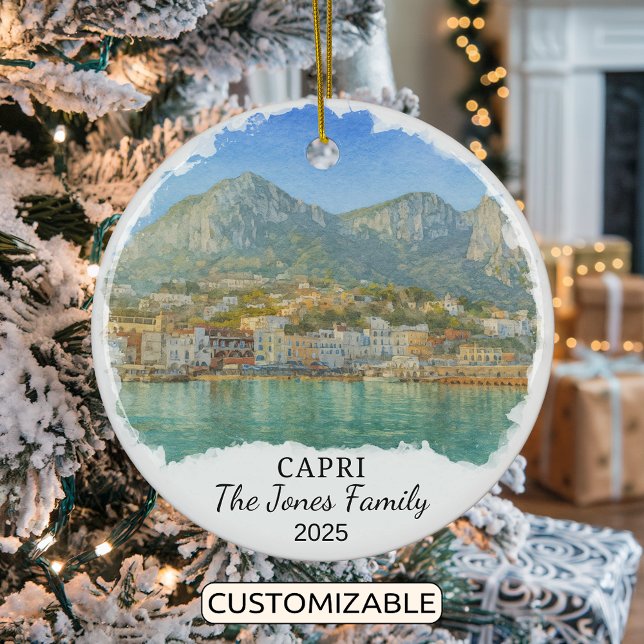 Personlig Capri Ornament, Italien Julgransprydnad Keramik (Skapare uppladdad)