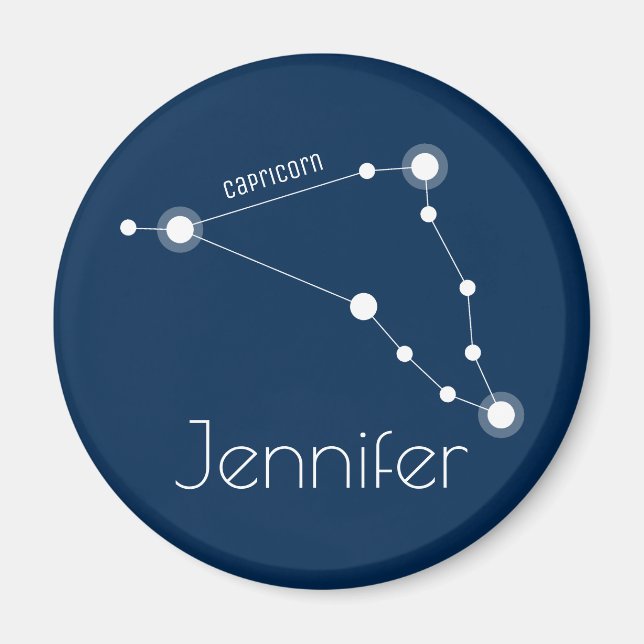 Personlig Capricorn Zodiac Constellation Magnet (Framsidan)
