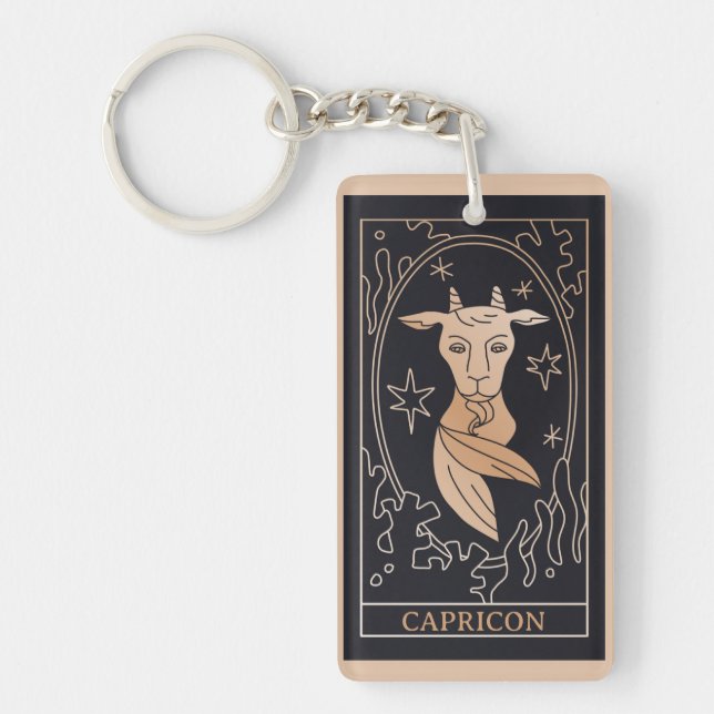 Personlig Capricorn Zodiac Sign Black Vinatge (Framsidan)