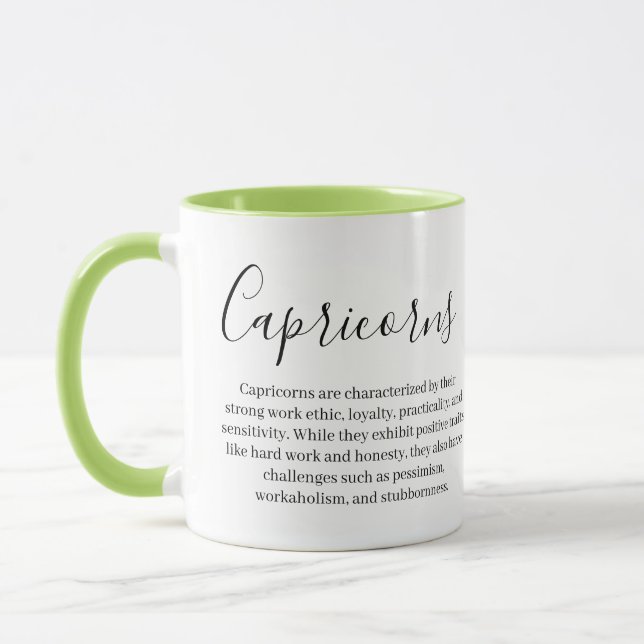 Personlig Capricorns Zodiac-tecken och egenskaper Mugg (Vänster)