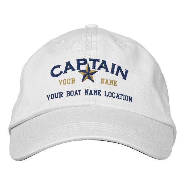 Personlig CAPTAIN Star Boll Cap Embroidery Broderad Keps (Framsida)