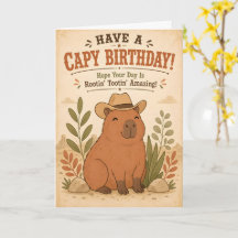 Personlig Capybara Cowboy Rolig Födelsedagsgratula