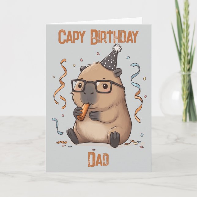 Personlig Capybara Födelsedagskort Kort (Framsida)