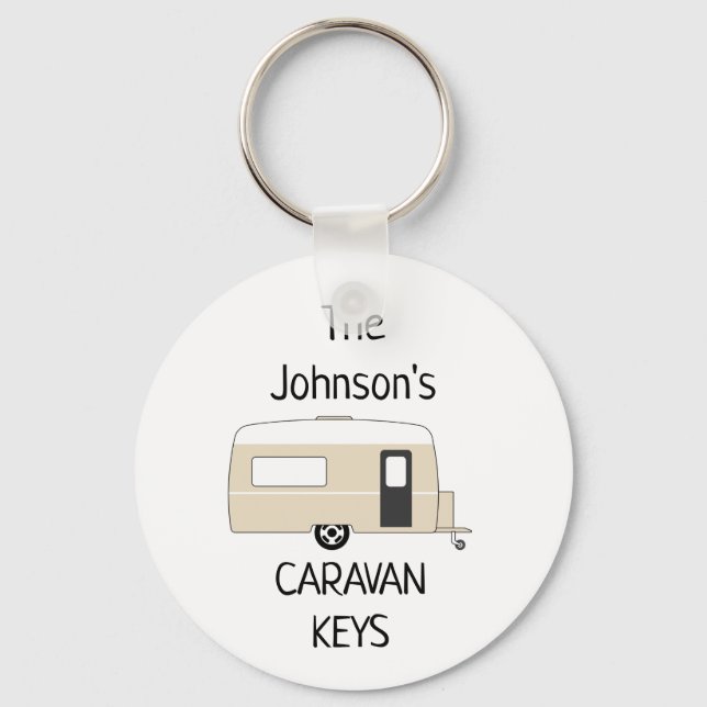 Personlig Caravan Nycklar namn Keychain Nyckelring (Framsida)