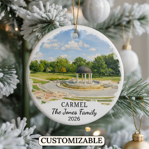 Personlig Carmel-ornament, Anpassad Indiana-staty Julgransprydnad Keramik