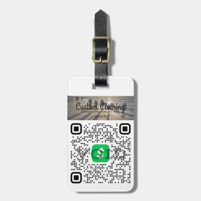 Personlig Cash App & Venmo QR-kod bagagetikett Bagagebricka (Vertikal Framsida)