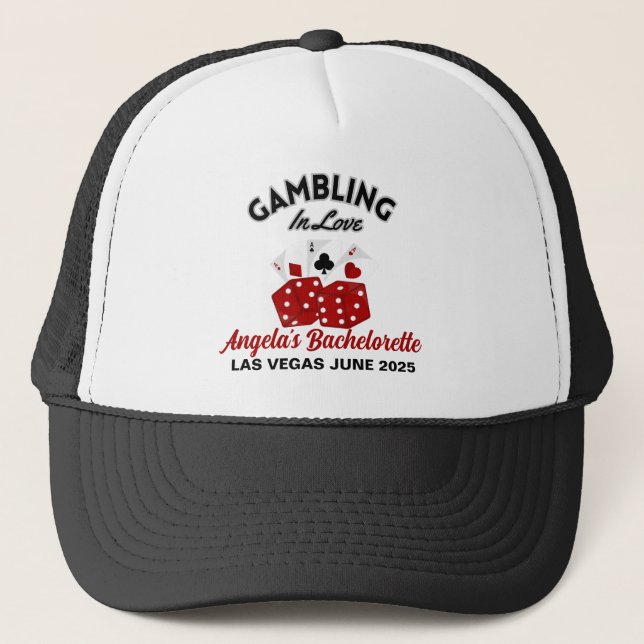 Personlig Casino Las Vegas Bachelorette Party Keps (Framsida)