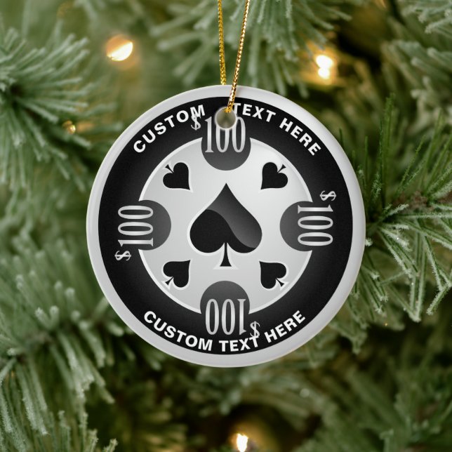 Personlig Casino Poker Chip jul Julgransprydnad Keramik (Träd)