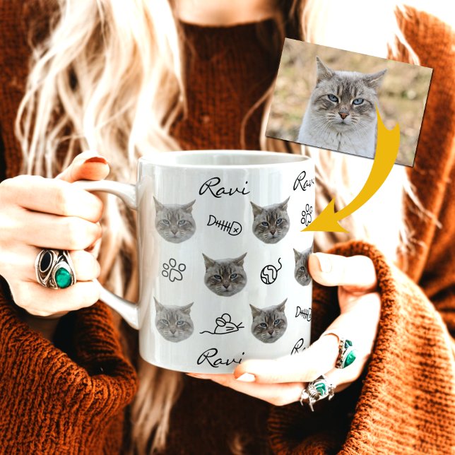 Personlig Cat Ansikte Photo Kaffemugg (Skapare uppladdad)